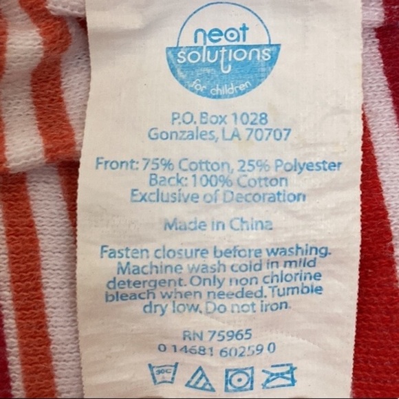 Neat Solutions Red Valentine’s Day Baby Bib “Lil’ Valentine” Hearts Cotton Blend - Picture 6 of 11